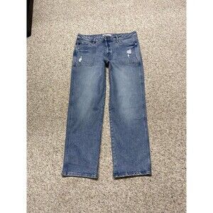 31 Kancan High Rise Lightly Distressed Cargo Style Straight Leg Jeans